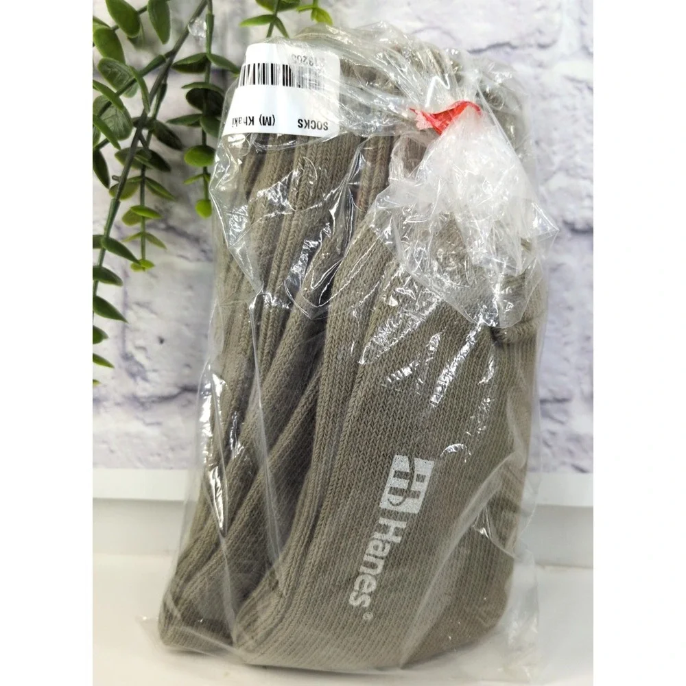 NEW VINTAGE 3 Pack🚨Hanes Tube Socks Medium Khaki Knit Unisex